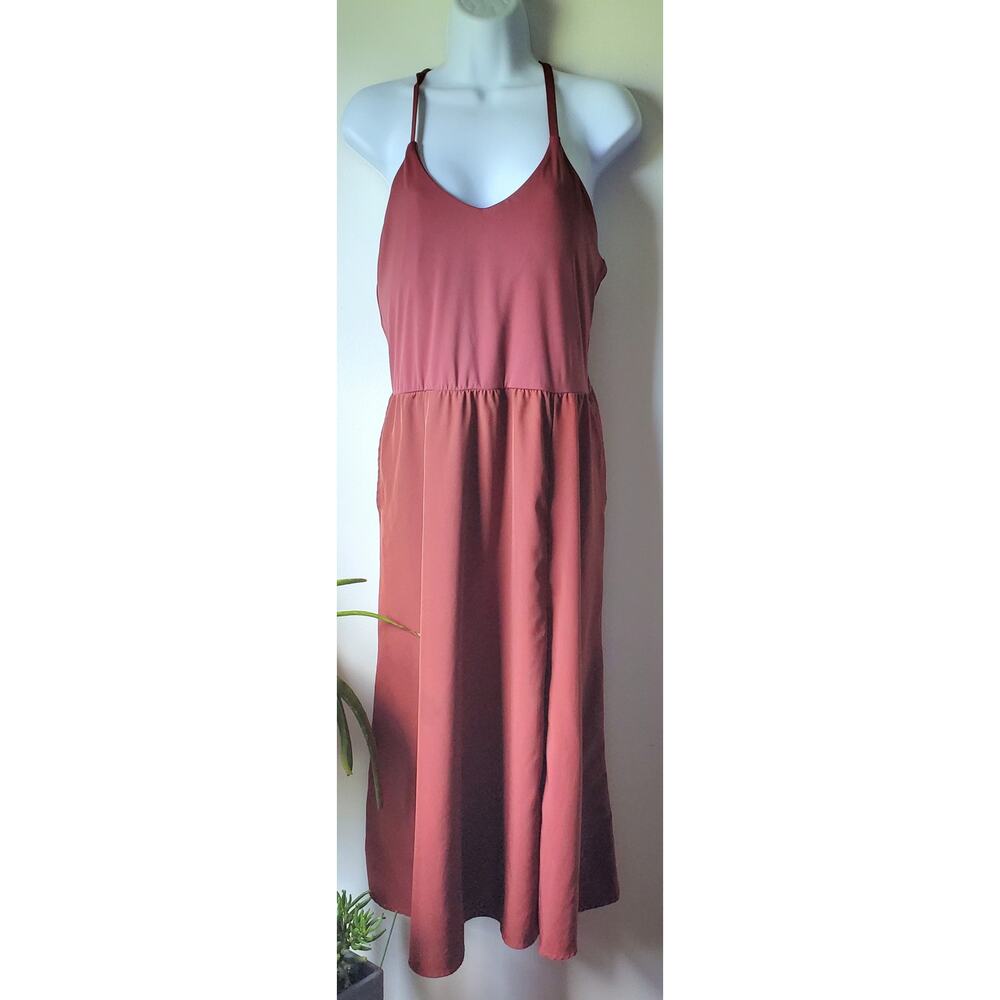 Halara Womens NWOT Burgundy Sports Tank Dress Size XL Athletic Leisure Preppy